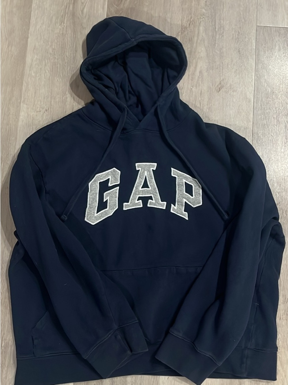 GAP Men's Navy Crewneck Logo Hoodie